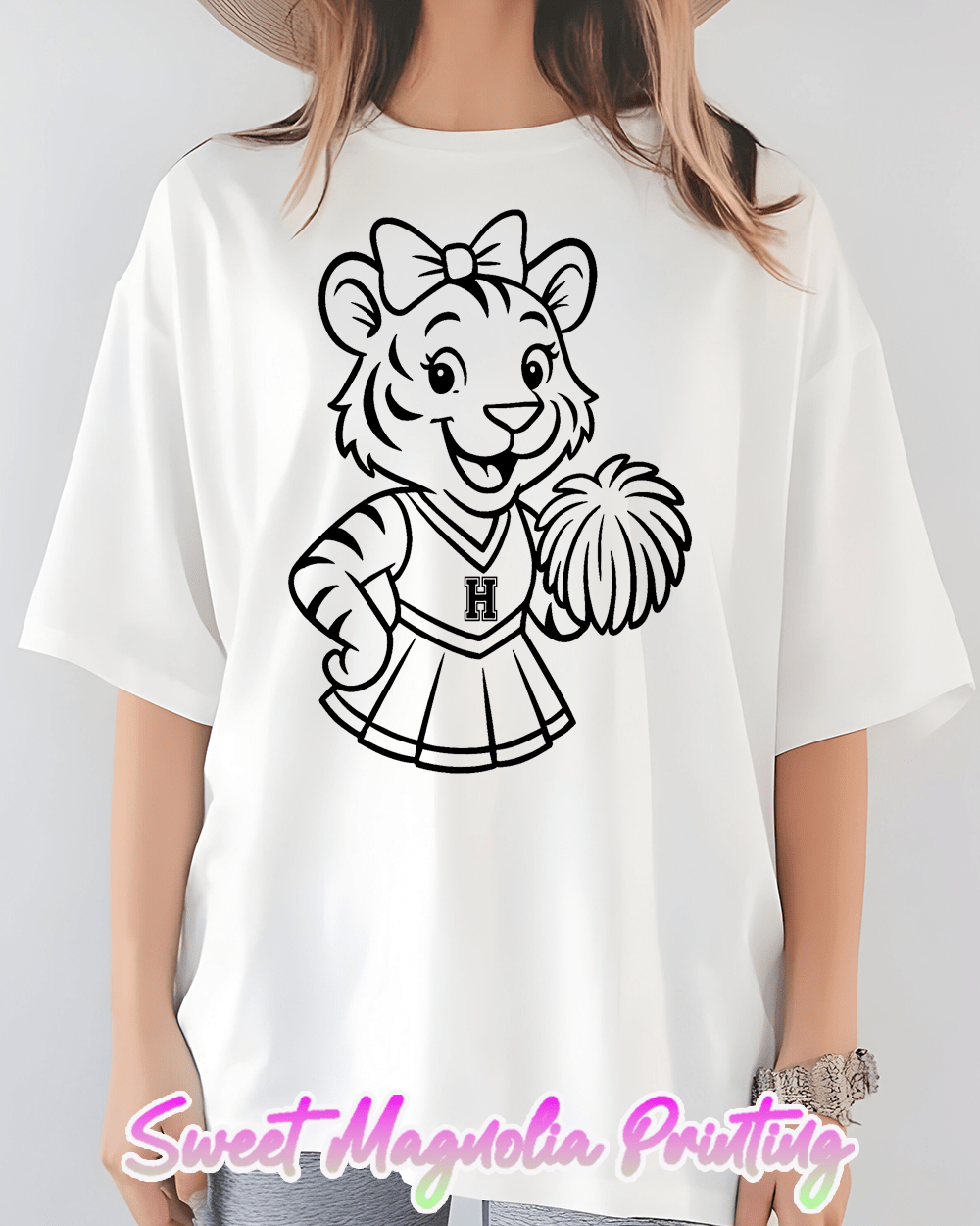 Tiger Cheer Lineart - Sweet Magnolia Printing