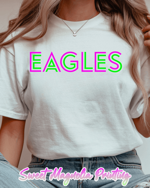 Eagles In Bright Neon - Sweet Magnolia Printing