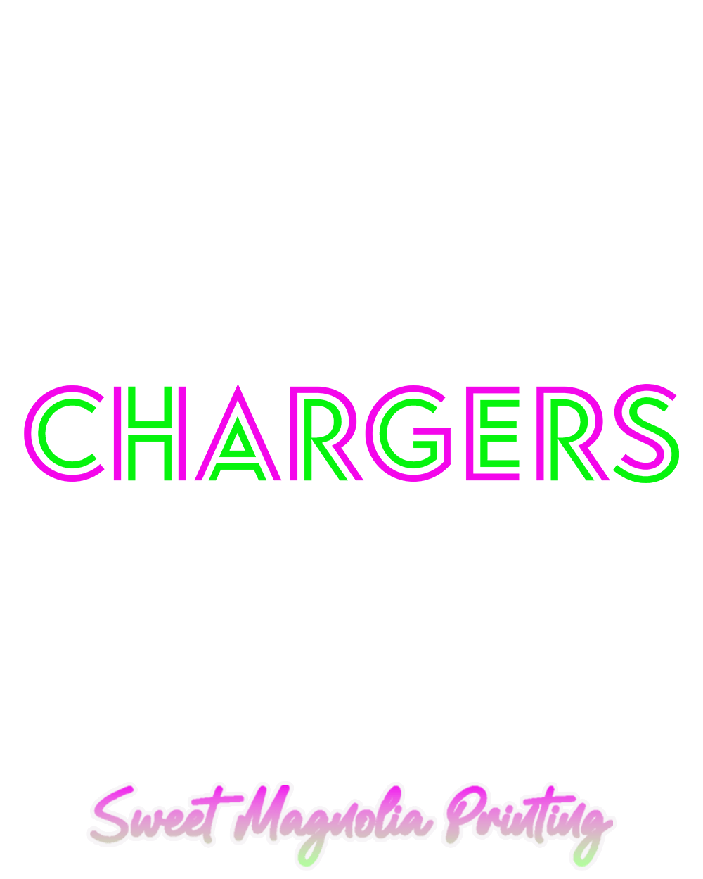 Chargers In Bright Neon - Sweet Magnolia Printing