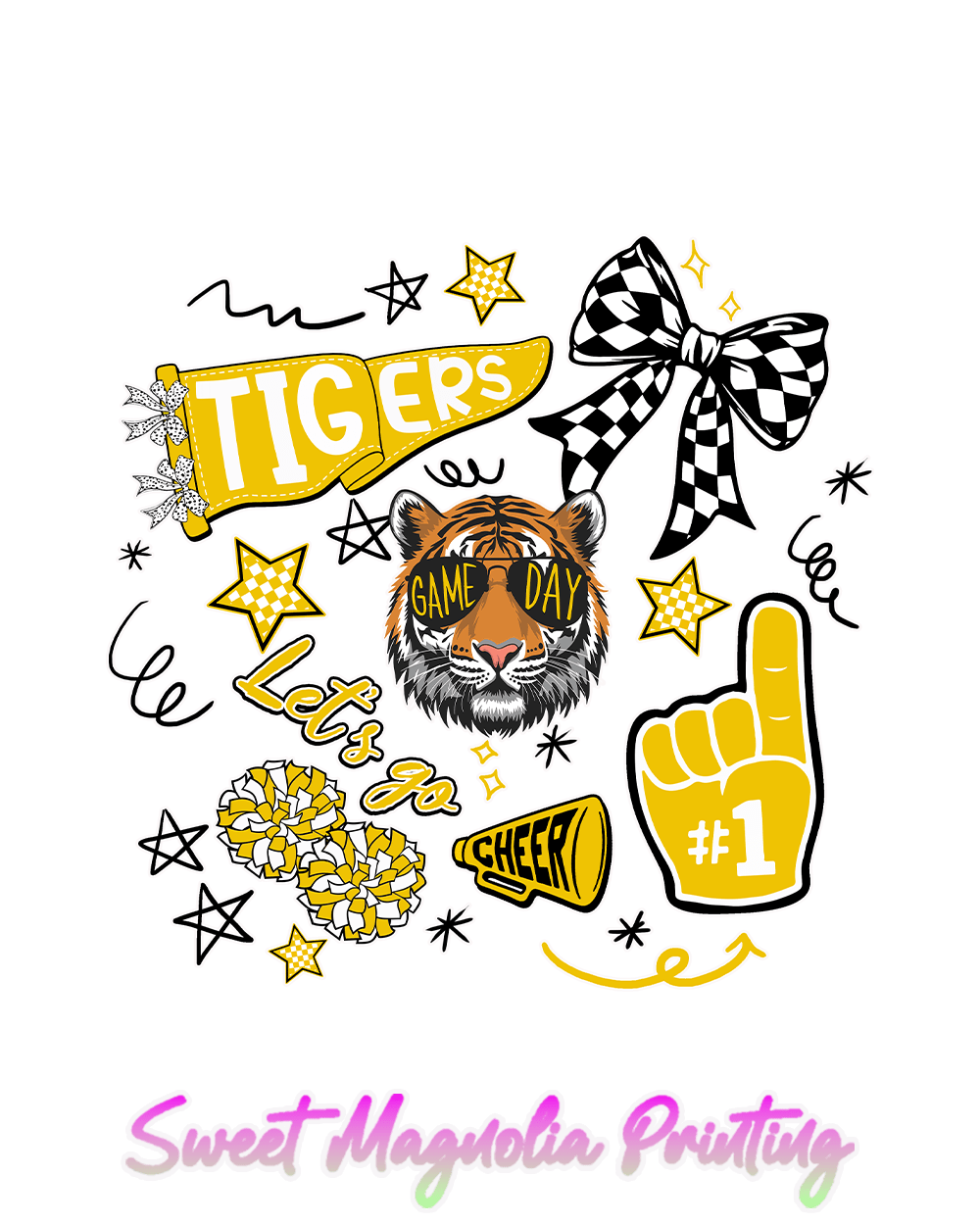 Game Day Tigers Montage - Sweet Magnolia Printing