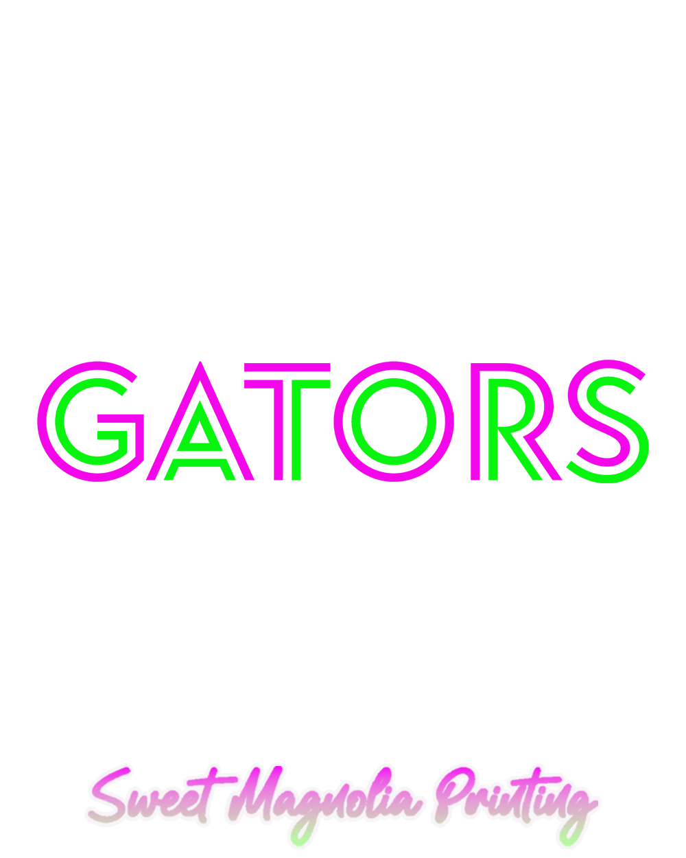 Gators In Bright Neon - Sweet Magnolia Printing