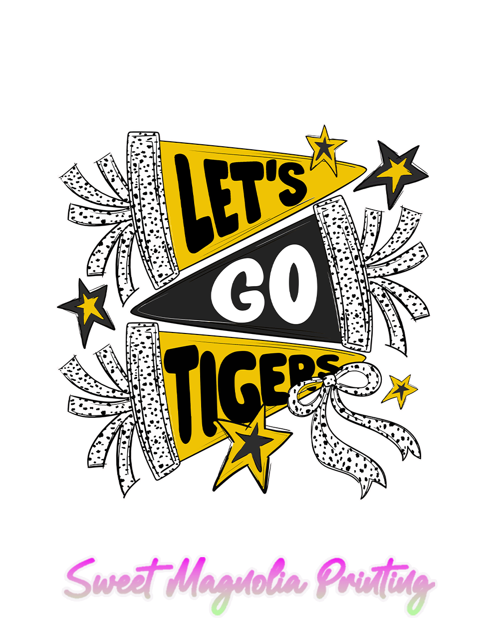Lets Go Tigers Banners and Bows - Sweet Magnolia Printing