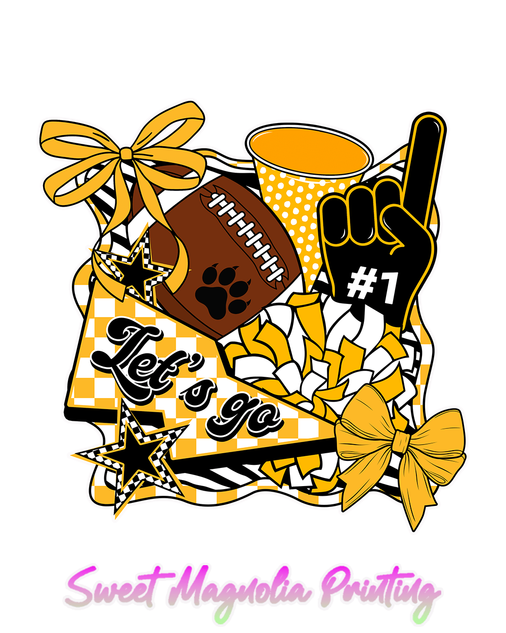 Lets Go Tigers Number One Fan (Bella Canvas) - Sweet Magnolia Printing