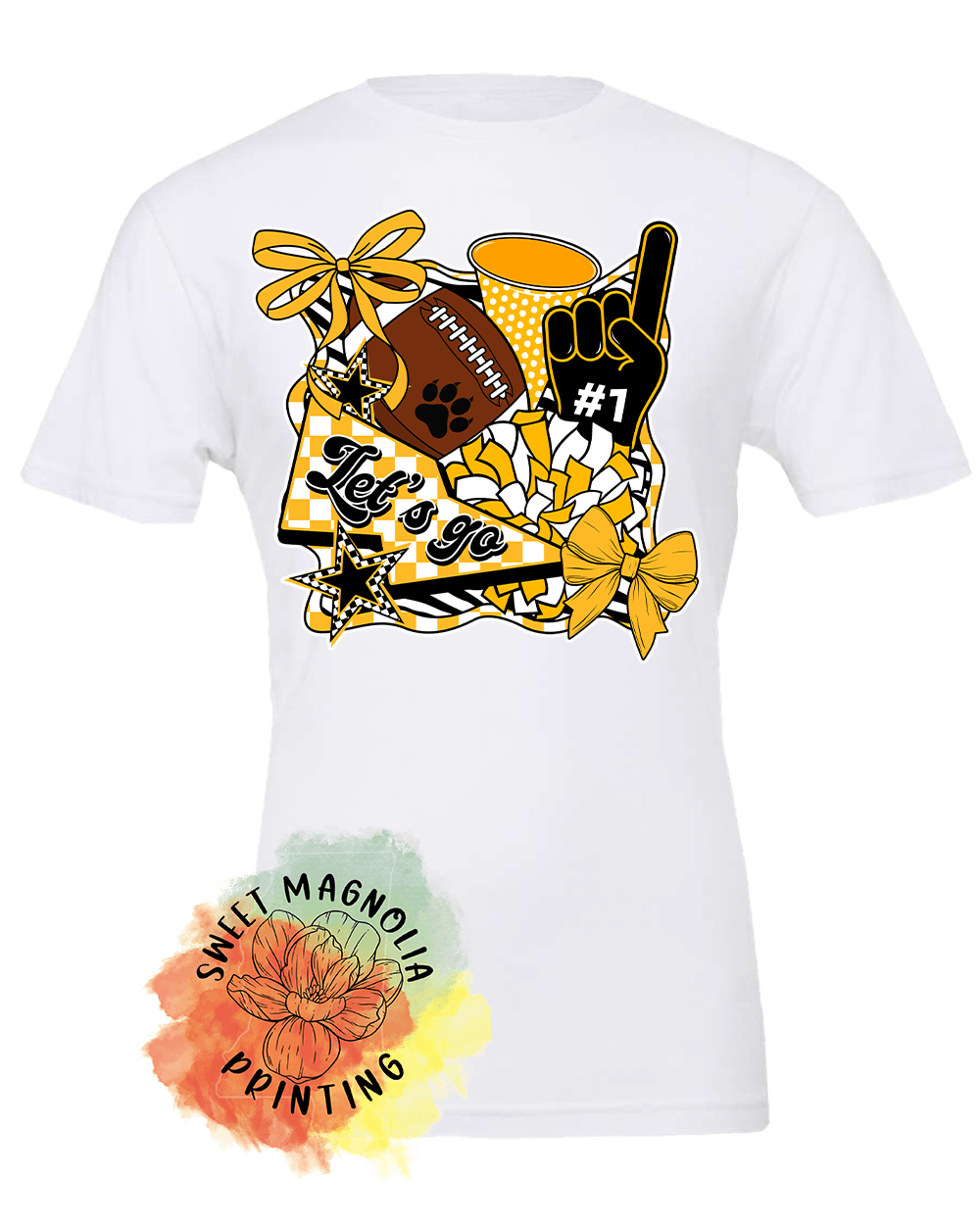 Lets Go Tigers Number One Fan (Bella Canvas) - Sweet Magnolia Printing