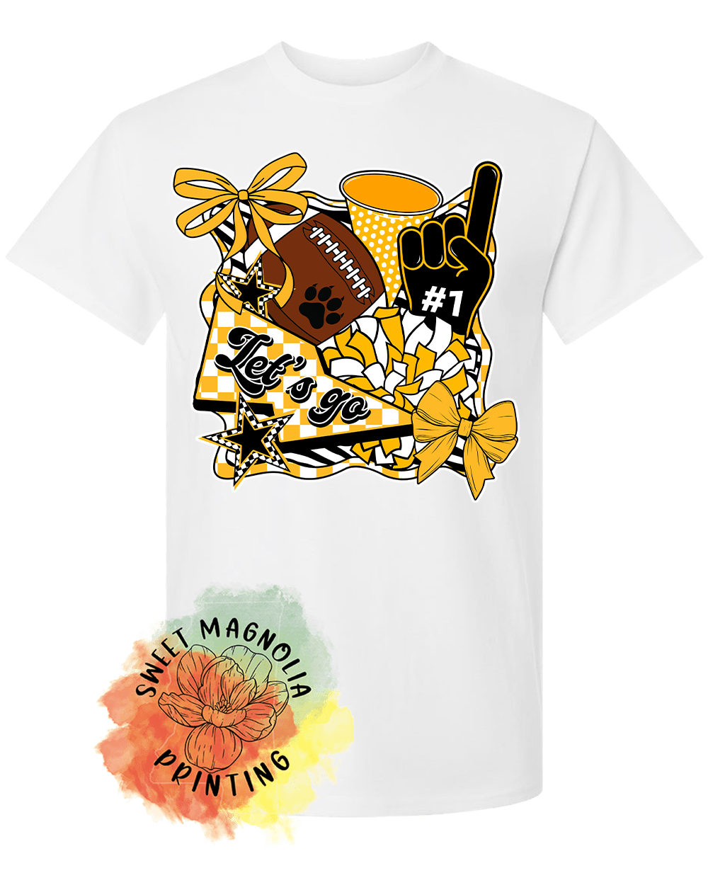 Lets Go Tigers Number One Fan (Gildan) - Sweet Magnolia Printing
