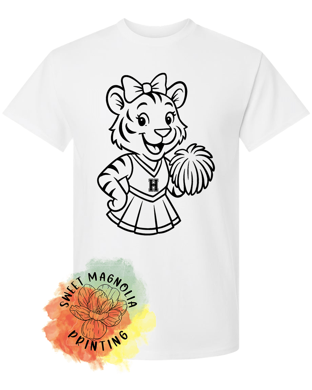 Tiger Cheer Lineart - Sweet Magnolia Printing