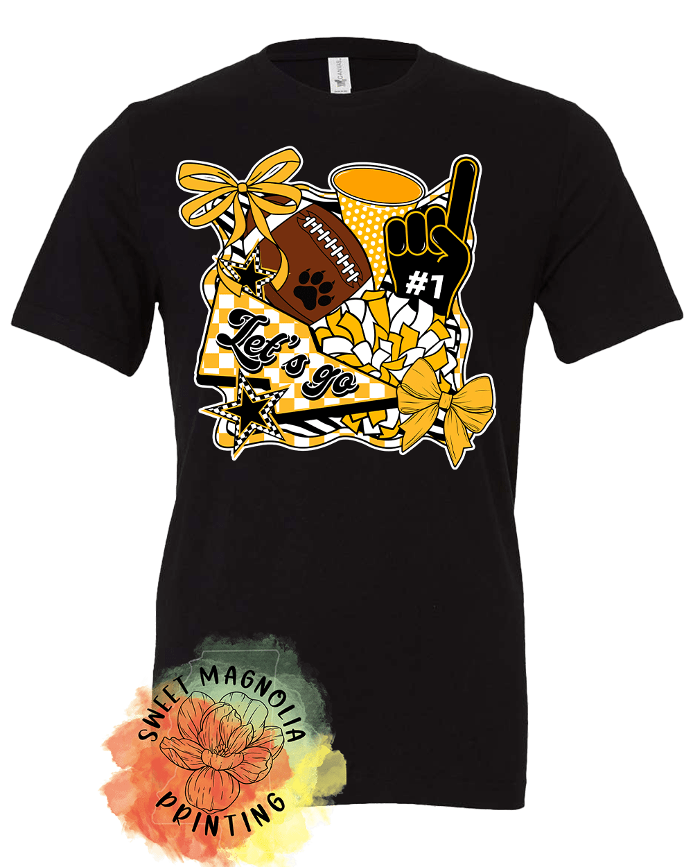Lets Go Tigers Number One Fan (Bella Canvas) - Sweet Magnolia Printing