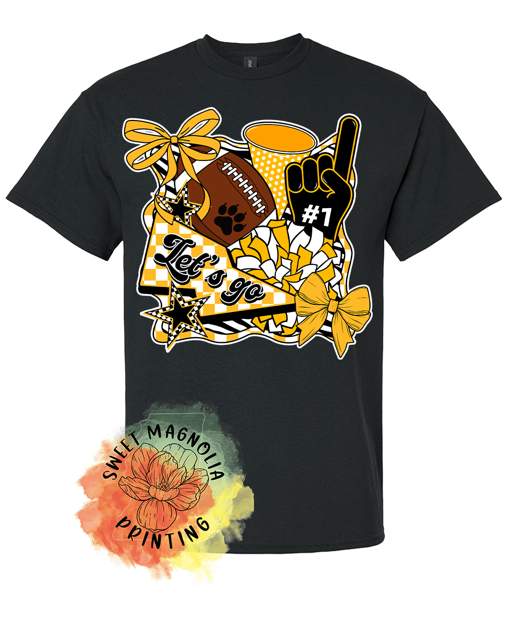 Lets Go Tigers Number One Fan (Gildan) - Sweet Magnolia Printing