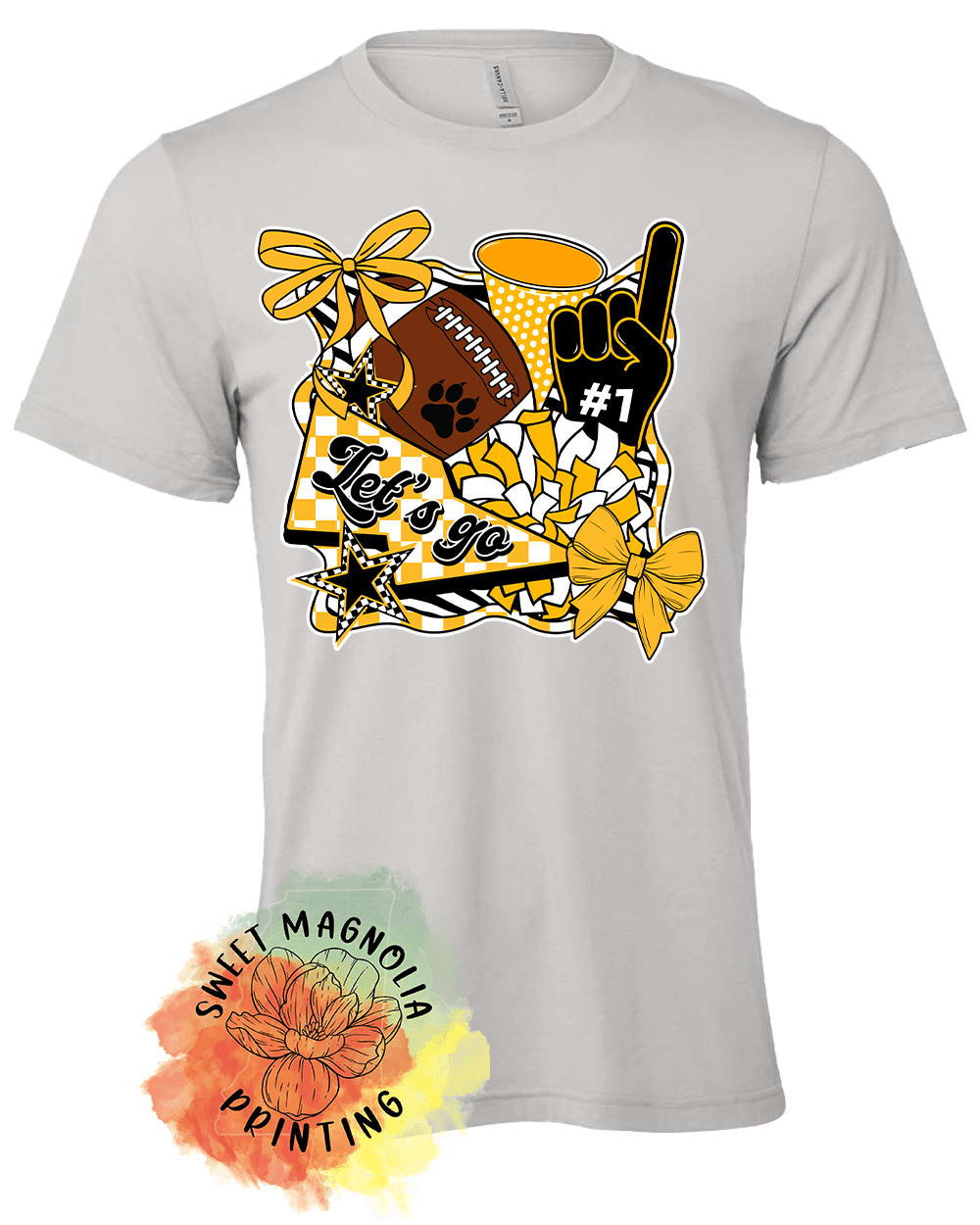 Lets Go Tigers Number One Fan (Bella Canvas) - Sweet Magnolia Printing