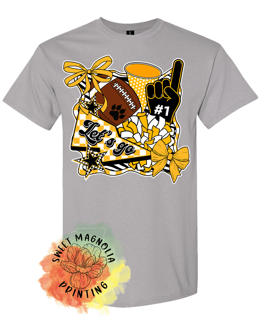 Lets Go Tigers Number One Fan (Gildan) - Sweet Magnolia Printing