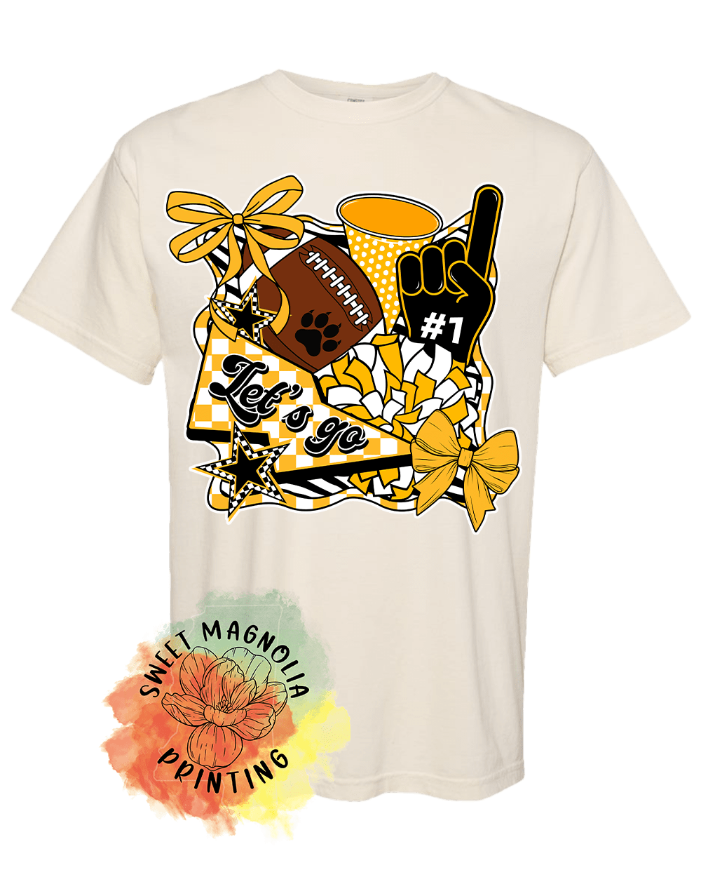Lets Go Tigers Number One Fan (Comfort Colors) - Sweet Magnolia Printing