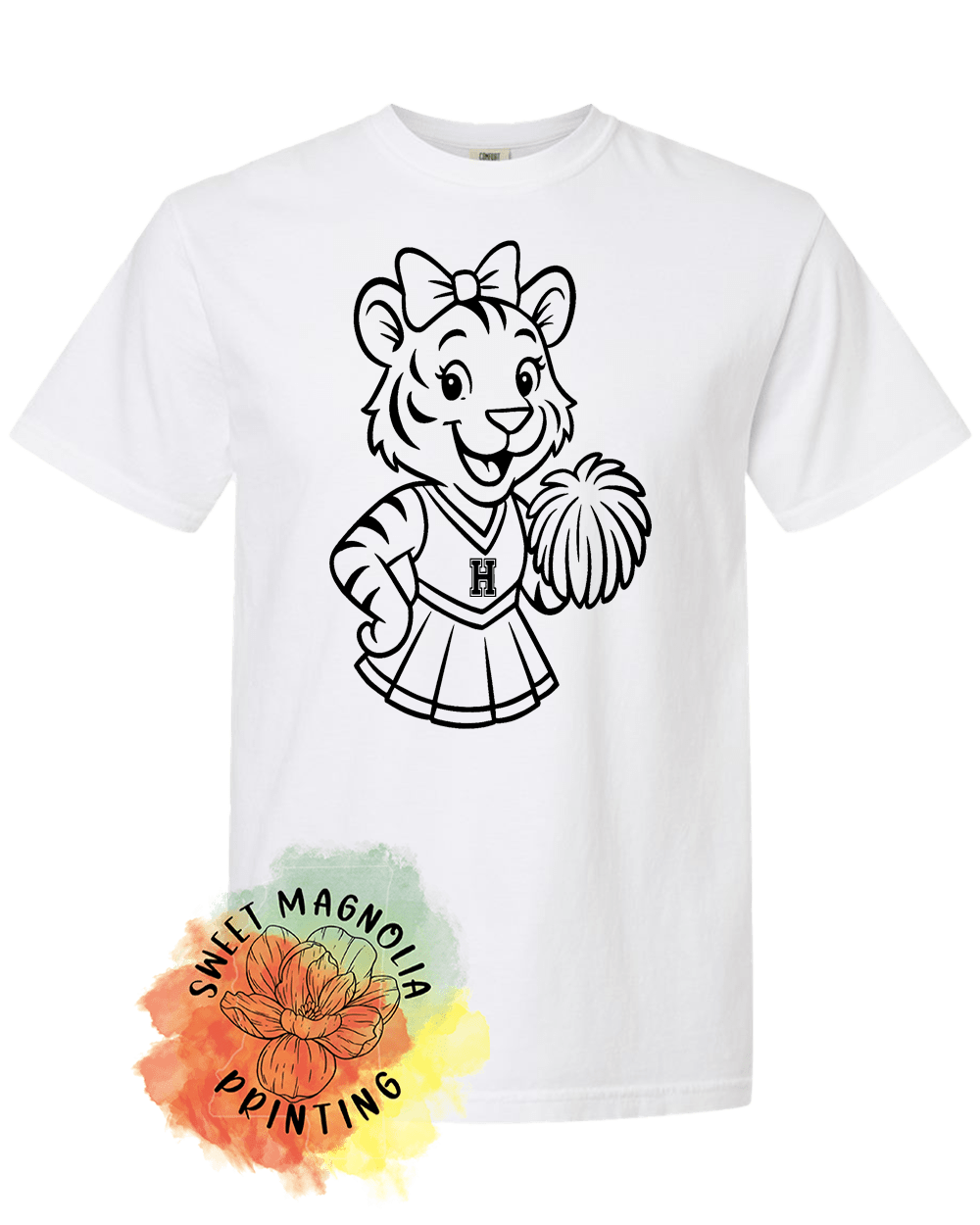 Tiger Cheer Lineart - Sweet Magnolia Printing