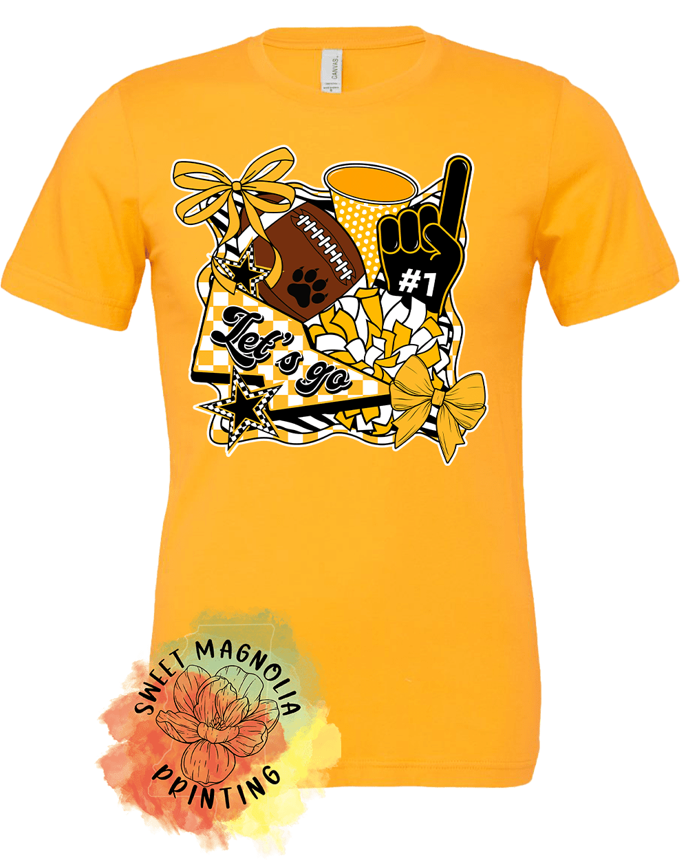 Lets Go Tigers Number One Fan (Bella Canvas) - Sweet Magnolia Printing