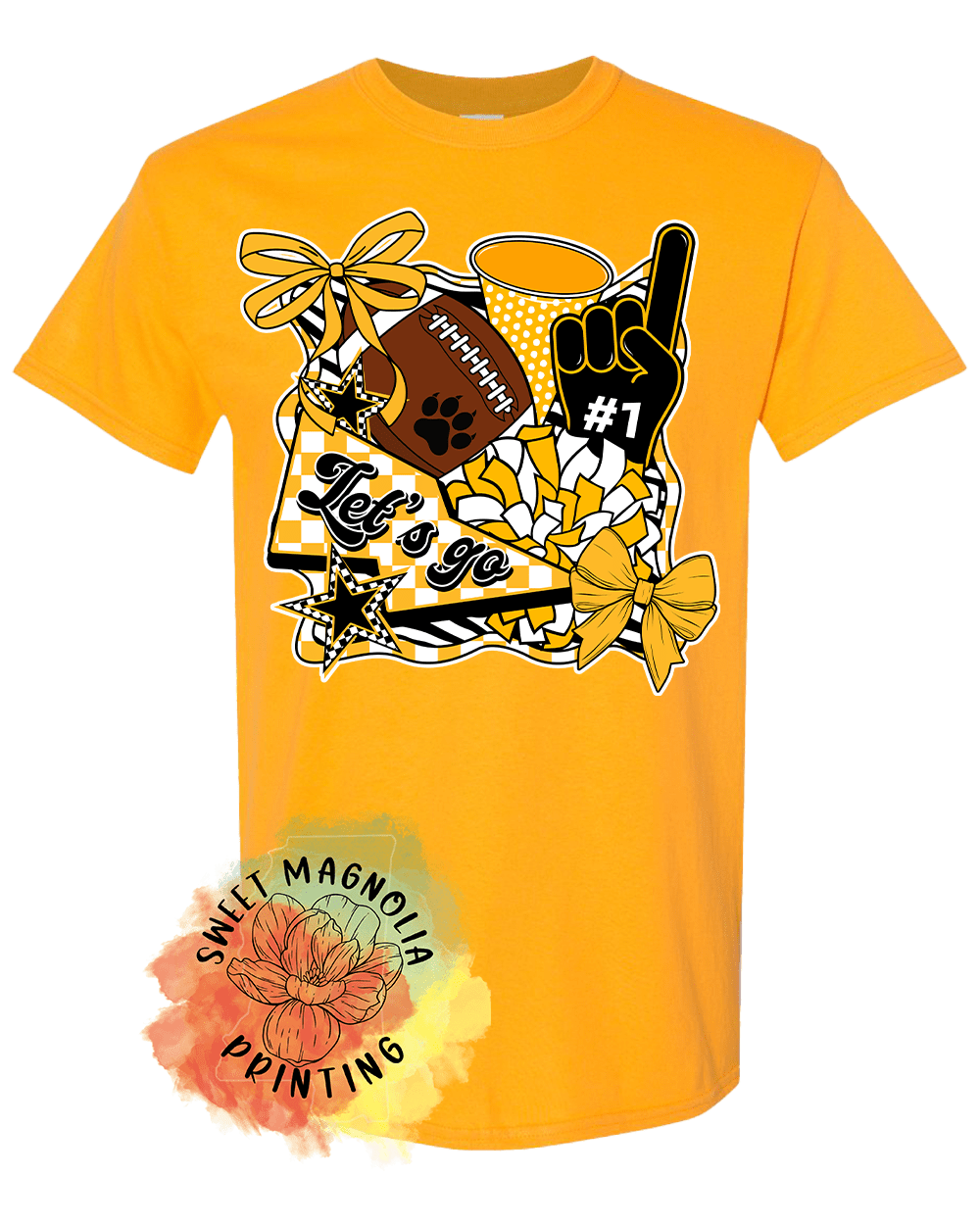 Lets Go Tigers Number One Fan (Gildan) - Sweet Magnolia Printing
