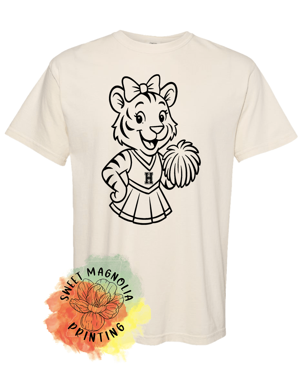Tiger Cheer Lineart - Sweet Magnolia Printing