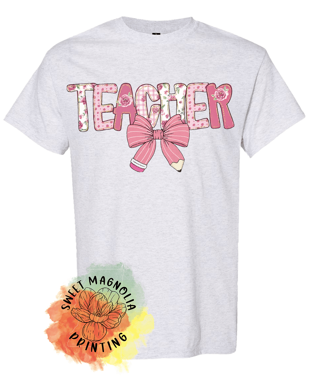 Teacher Bow Pencil Pastel Preppy Pink - Sweet Magnolia Printing
