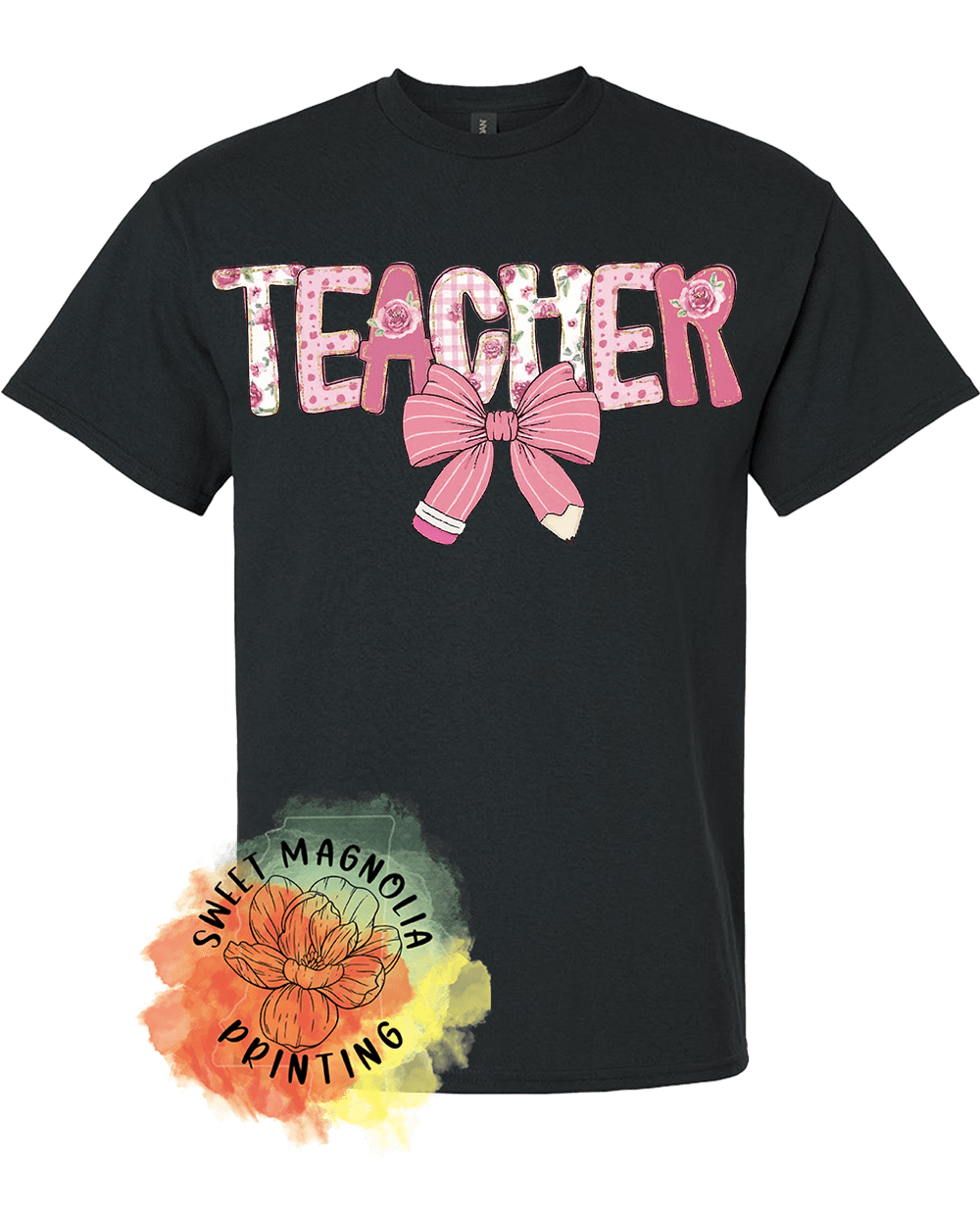 Teacher Bow Pencil Pastel Preppy Pink - Sweet Magnolia Printing