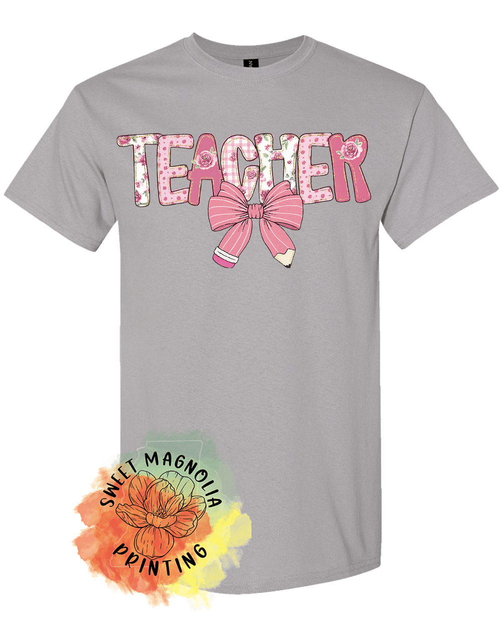 Teacher Bow Pencil Pastel Preppy Pink - Sweet Magnolia Printing