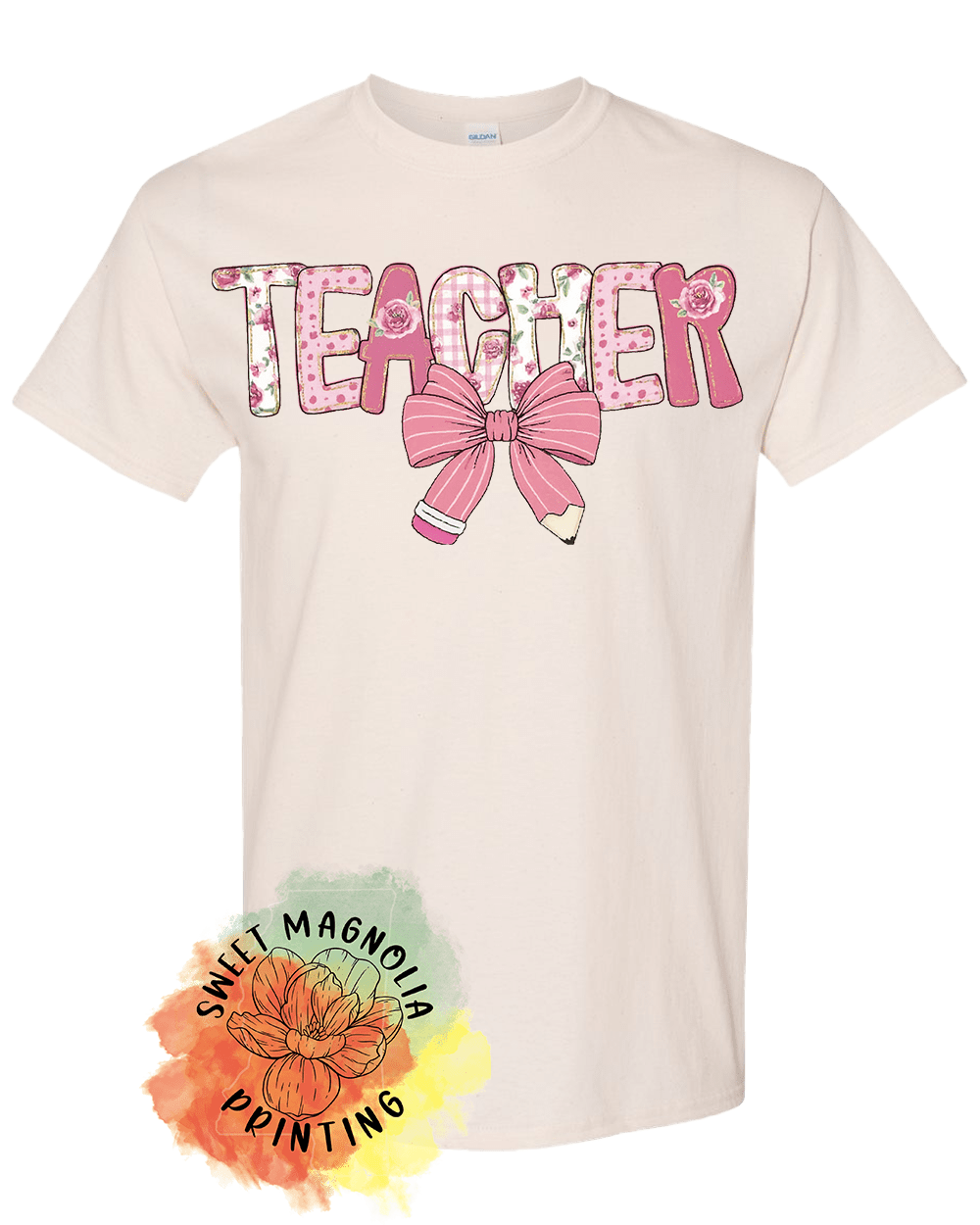 Teacher Bow Pencil Pastel Preppy Pink - Sweet Magnolia Printing