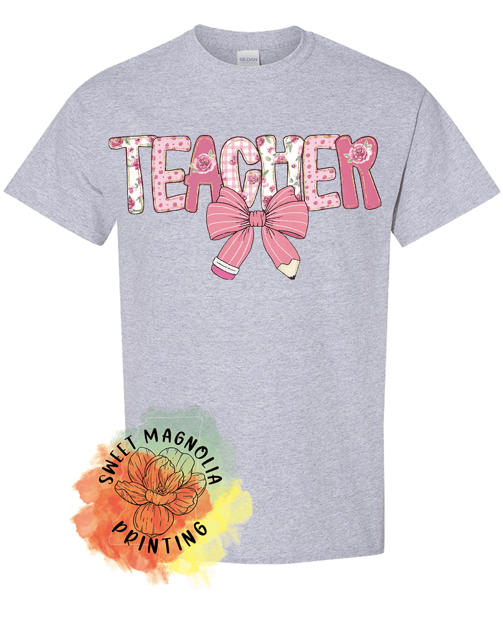Teacher Bow Pencil Pastel Preppy Pink - Sweet Magnolia Printing