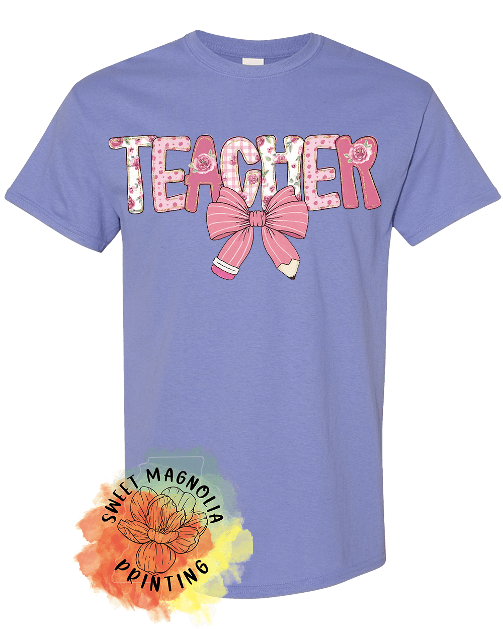 Teacher Bow Pencil Pastel Preppy Pink - Sweet Magnolia Printing