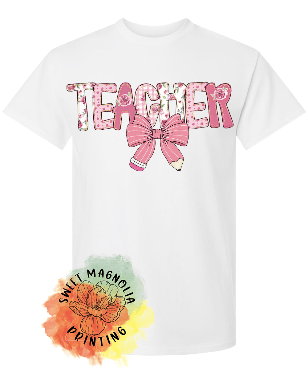 Teacher Bow Pencil Pastel Preppy Pink - Sweet Magnolia Printing