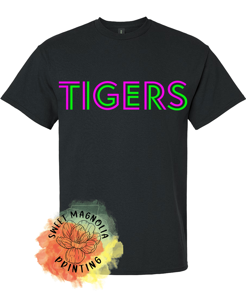 Tigers In Bright Neons - Sweet Magnolia Printing