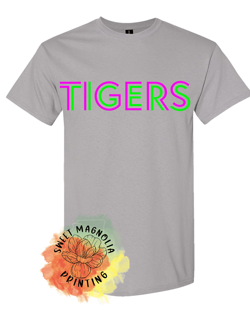 Tigers In Bright Neons - Sweet Magnolia Printing