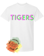 Tigers In Bright Neons - Sweet Magnolia Printing