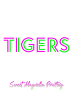 Tigers In Bright Neons - Sweet Magnolia Printing