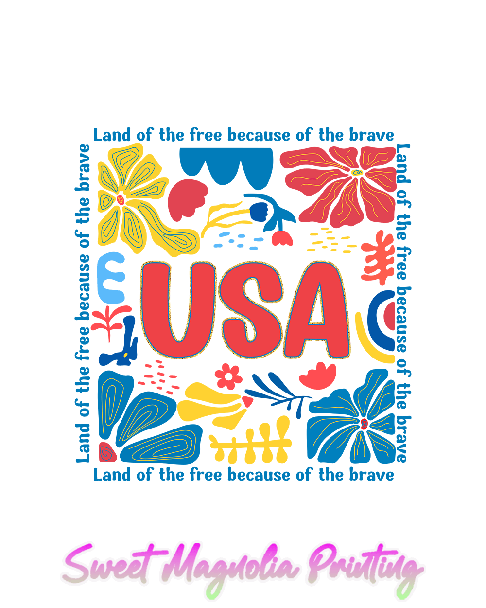 USA Land Of The Free Boho - Sweet Magnolia Printing